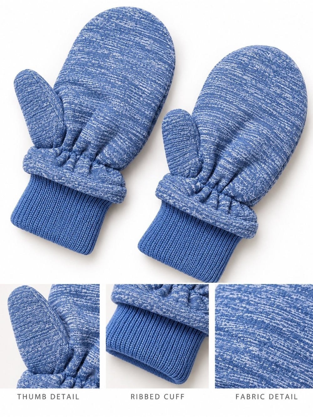 NWT Cat & Jack heather blue knit mittens